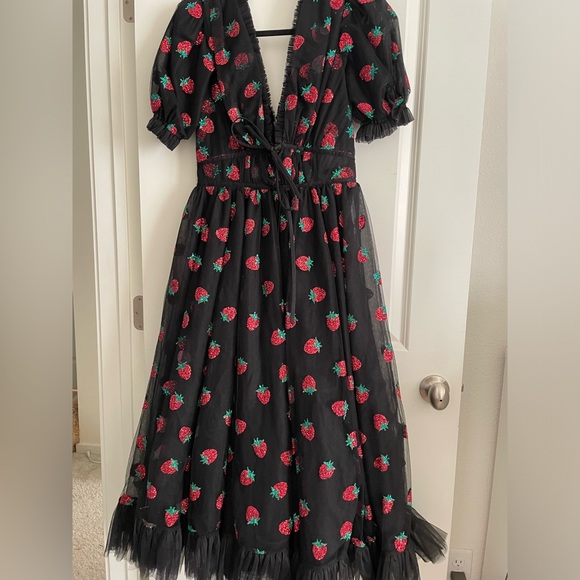 LIRIKA MATOSHI BLACK STRAWBERRY DRESS - Picture 4 of 5